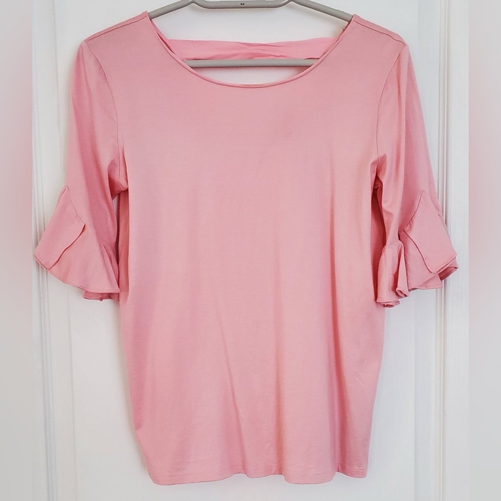 Massimo Dutti blouse, size XS. Pink ruffle sleeves